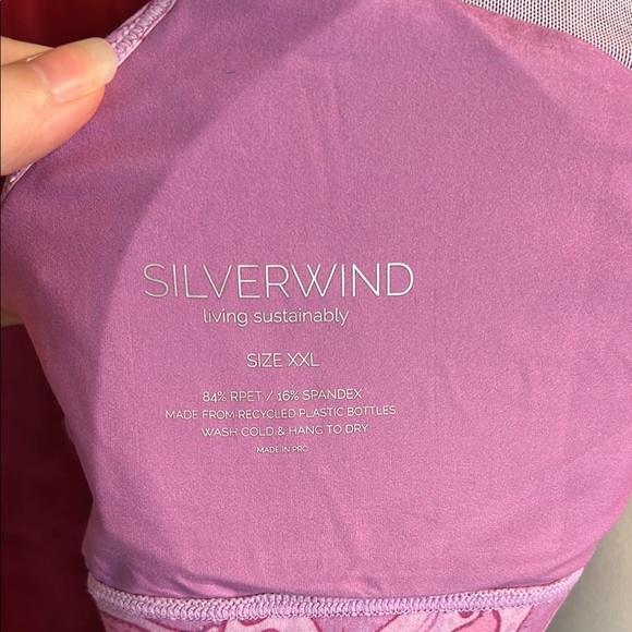 Silverwind Purple and Pink Pride Heart Crop Top Sports Bra NWOT - Picture 2 of 5